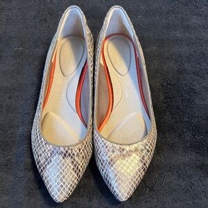Rockport Metallic Snakeskin Pattern Flats